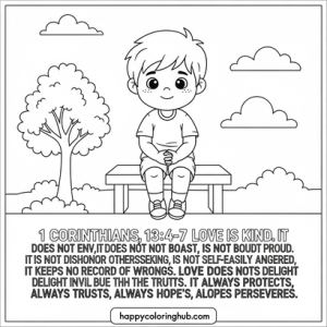 1 corinthians 13:4 7 bible art coloring pages for boys Happy Coloring
