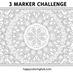 3 marker challenge coloring pages