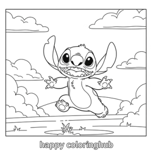 Adorable lilo and stitch coloring pages