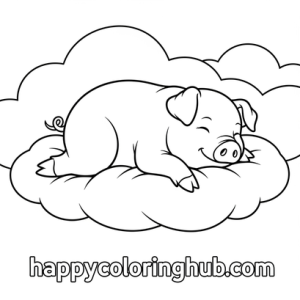 Adult coloring page pig