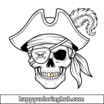 Adult coloring pages skull