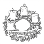 Advent wreath coloring cut out pages