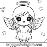 Angel coloring pages for kids