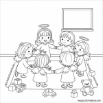 Angel preschool coloring page