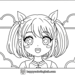 Anime girl coloring pages printable