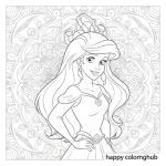 Ariel human coloring pages