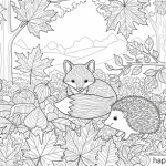 Autumn leaves coloring page printable