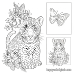 Baby jaguar coloring pages