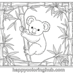 Baby koala coloring page