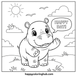 Baby zoo animal coloring pages