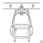 Backpack coloring page