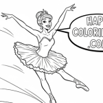 Ballerina princess coloring page