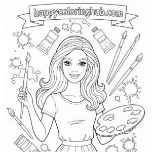 Barbie coloring pages fashion dress