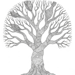 Barren tree coloring page