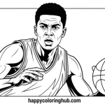 Basketball player printable coloring pages