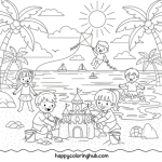 Beach coloring pages for adults