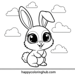 Big eye cute animal coloring pages