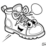 Black and white shoe coloring page