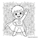 Boy superhero coloring pages