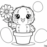 Cactus coloring page