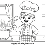 Cartoon boy coloring page