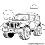 Cartoon jeep wrangler coloring pages