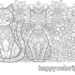 Cat halloween coloring page