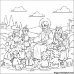 Children s coloring pages jesus praying with children