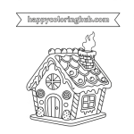 Christmas coloring pages printable gingerbread houses