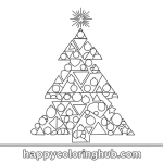 Christmas tree coded coloring pages pdf