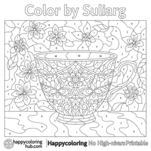 Color by number coloring pages for adults – Happy Coloring Hub – Free ...