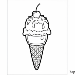 Color page ice cream cone