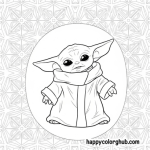 Coloring page baby yoda