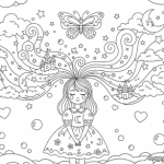 Coloring page girl in dress