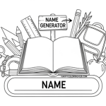 Coloring page of student name generator
