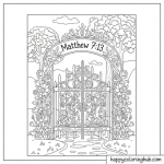 Coloring page on matthew 7:13