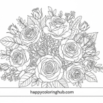 Coloring page to print rose