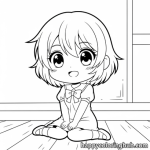 Coloring pages anime girl cute