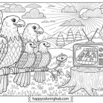 Coloring pages for football eagles
