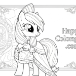 Coloring pages for girls my little pony apple jack with dress on