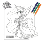 Coloring pages for girls my little pony princess celestia with dress on