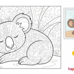 Coloring pages of koala bears zentangle for kids