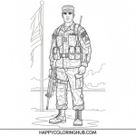 Coloring pages of present army soldiers,usa