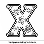 Coloring pages of the letter x