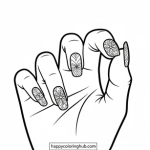 Coloring pages with nail art