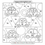 Coloring pages with numbers on it and what to color it