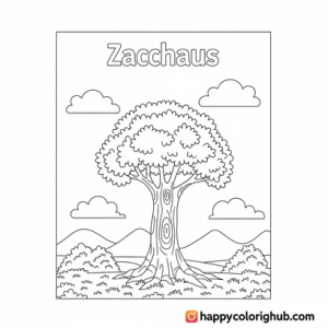 Coloring pages zacchaeus tree – Happy Coloring Hub – Free Printable ...