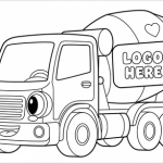 Construction vehicle scene coloring pages