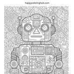 Cool robot coloring page