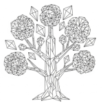 Crystal coloring pages for adults
